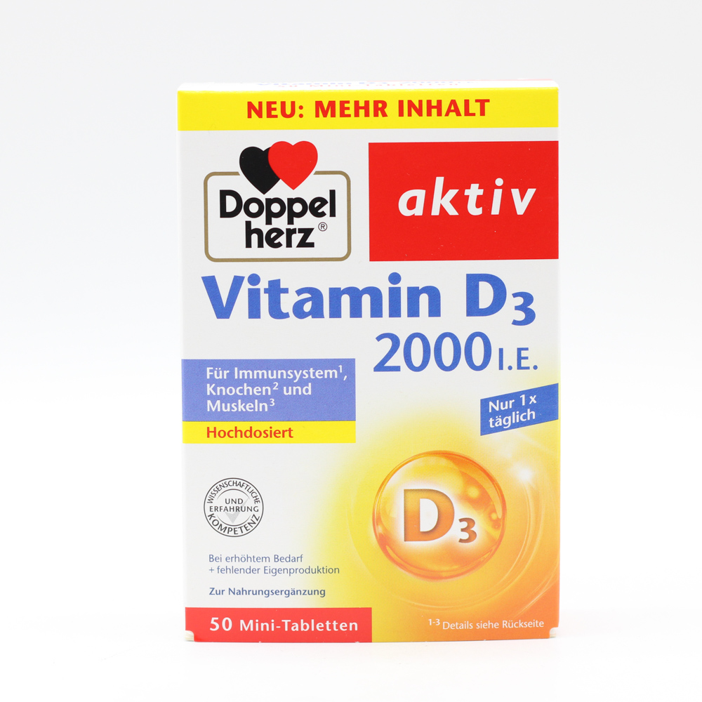 DOPPELHERZ Vitamin D3 2000 I.E. Tabletten