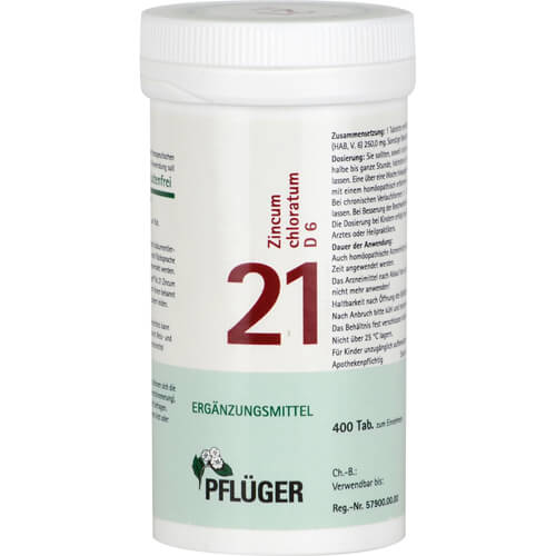 BIOCHEMIE Pflüger 21 Zincum chloratum D 6 Tabl.