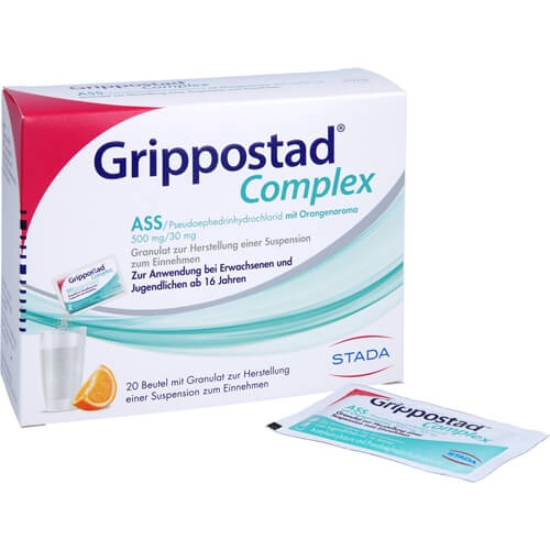 GRIPPOSTAD Complex ASS/Pseudoeph.500/30 mg Orange