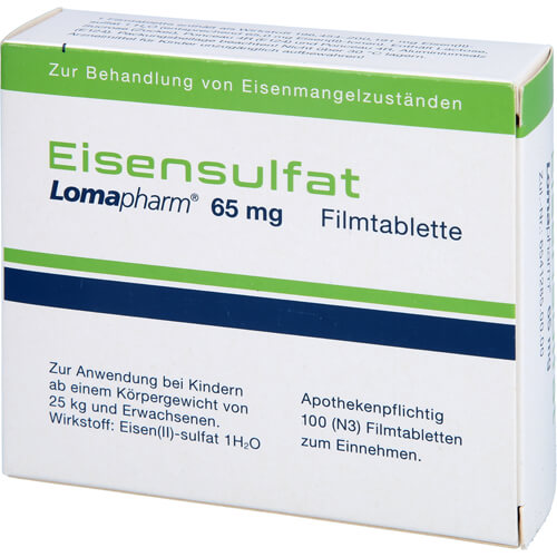 EISENSULFAT Lomapharm 65 mg überzogene Tab.