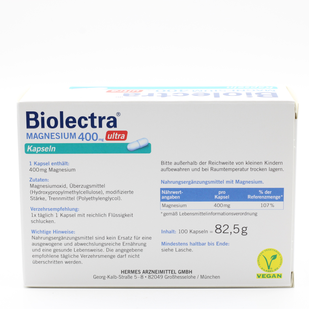 BIOLECTRA Magnesium 400 mg ultra Kapseln