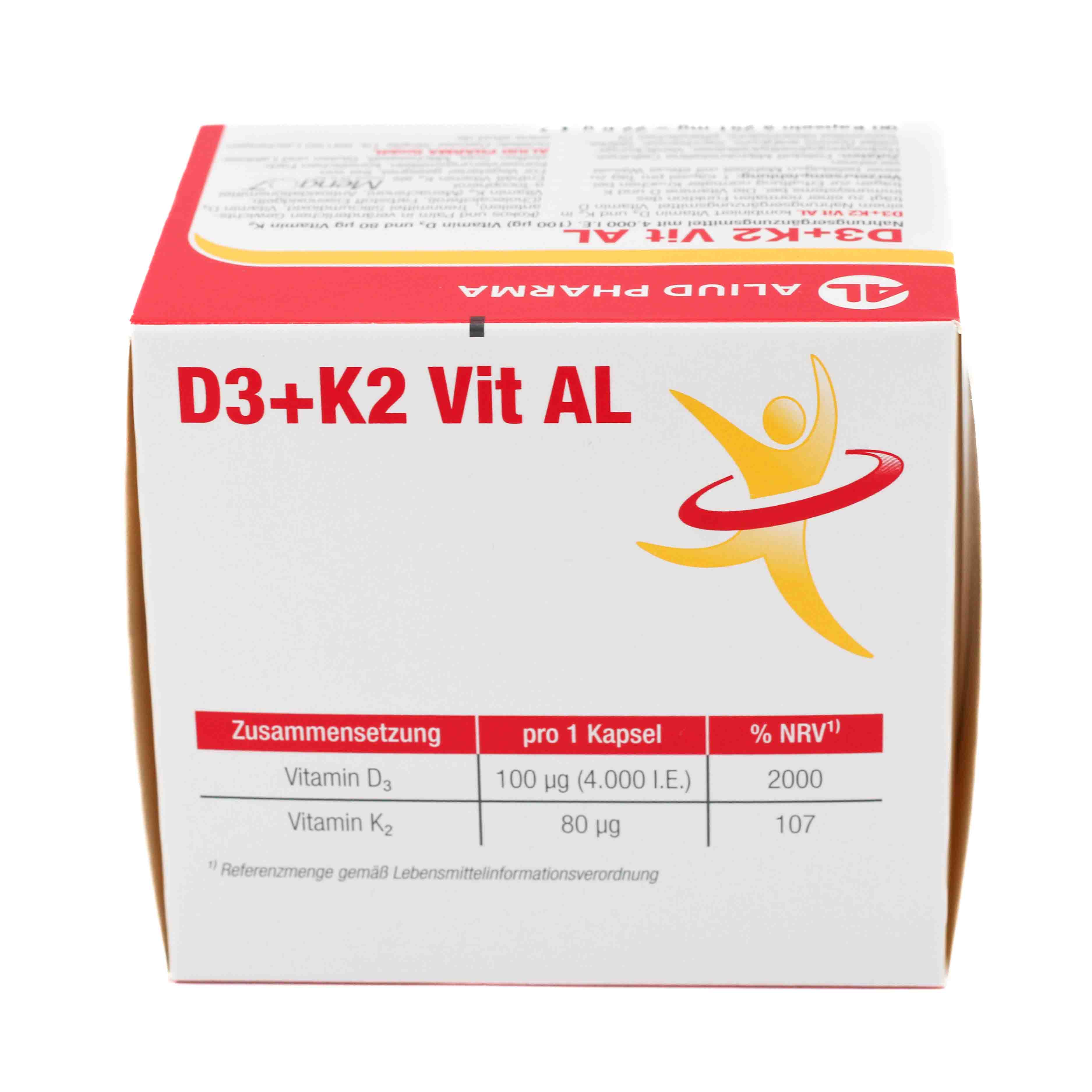 D3 + K2  Vit AL 4000 I.E. / 80 µg Kapseln: ein starkes Duo für die Knochen