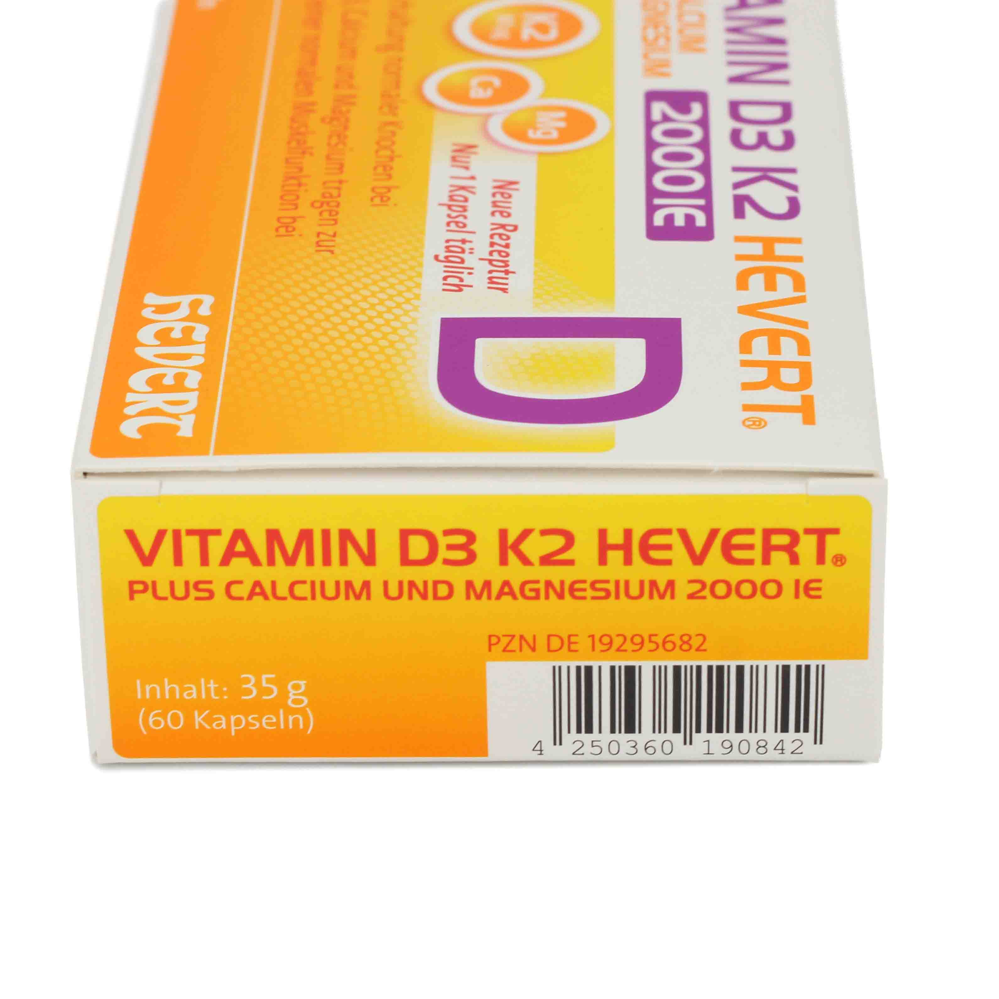 VITAMIN D3 K2 Hevert+Calcium u.Magnes.2000 IE Kps.